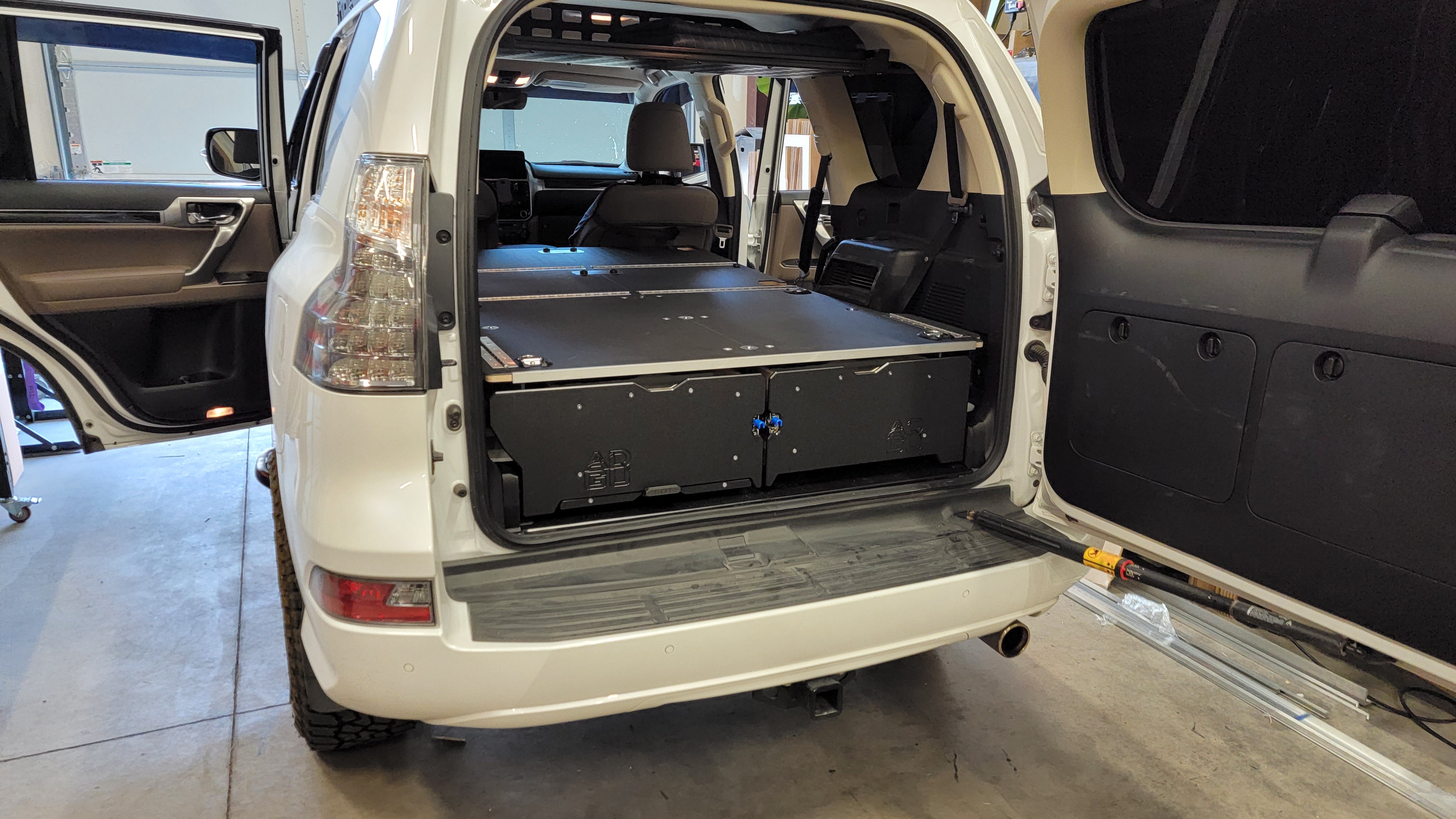Lexus GX460 Sleeping Platform and  Drawers for Overland Expedition Adventure travel 