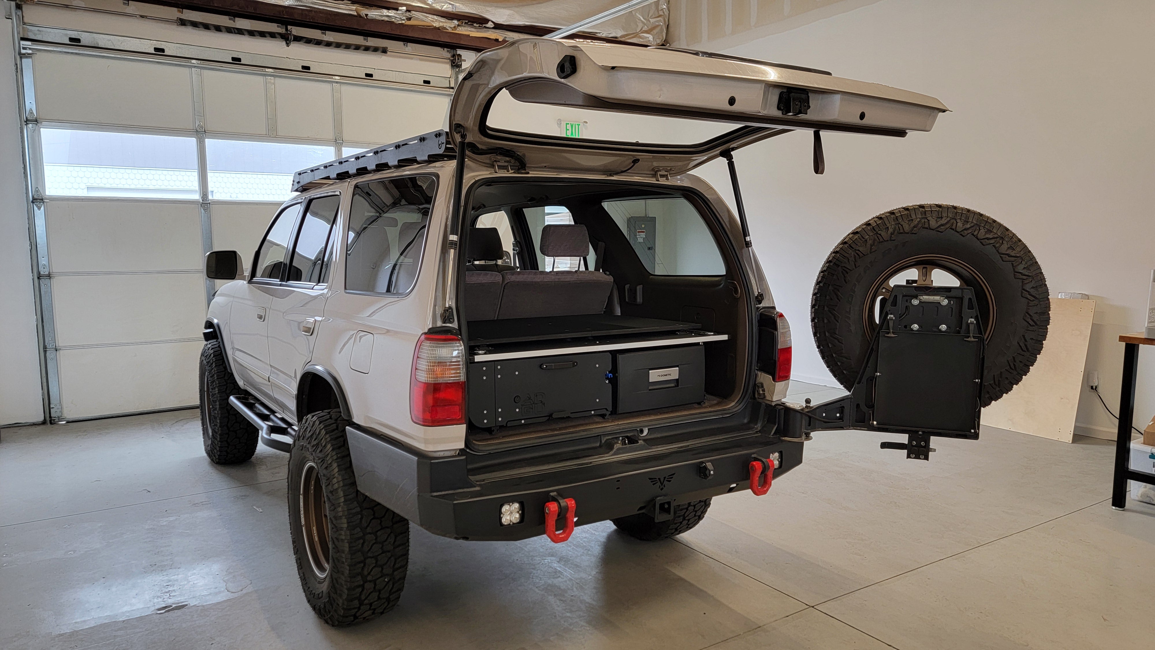 3rd Gen Toyota 4Runner Sleeping Platform, drawer and fridge